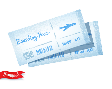 Vector illustration of boarding passesのイラスト素材