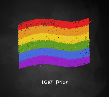 Vector chalk illustration of grunge LGBT flagのイラスト素材