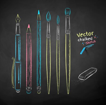 Collection of drawing and art toolsのイラスト素材