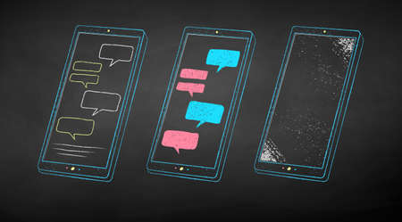 Chalk drawn illustration of smartphone