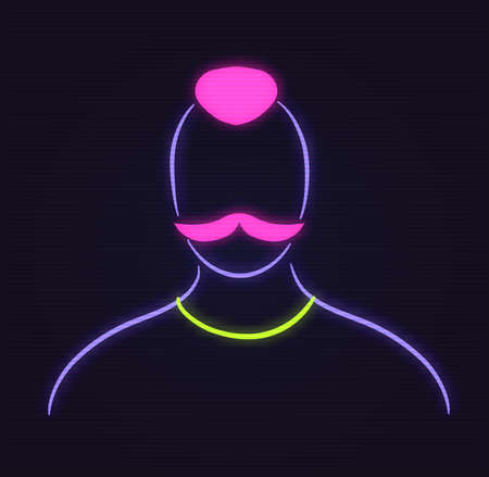 neon profile picture faceless avatar