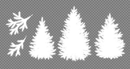 Silhouettes of Christmas trees and branchesのイラスト素材