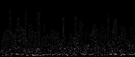 Futuristic cityscape night lightのイラスト素材