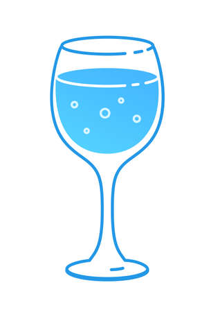 Wine glass with carbonated waterのイラスト素材