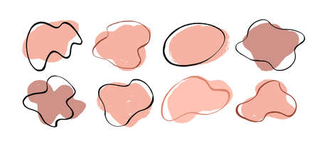 Vector set of hand drawn color grunge shapesのイラスト素材