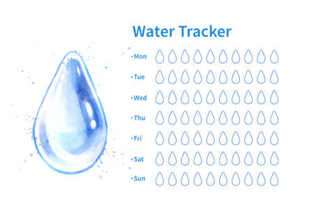 Water tracker with water dropのイラスト素材