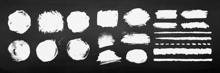 Chalked hand drawn elements and bannersのイラスト素材