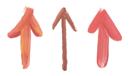 Set of hand drawn paint daubs arrowsの写真素材