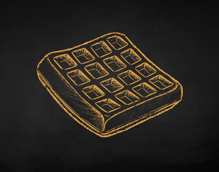Chalk drawn vector illustration of Waffleのイラスト素材