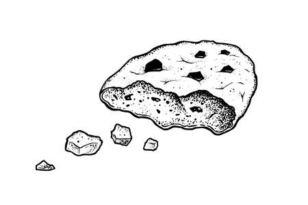 Vintage style illustration of bitten Cookieのイラスト素材