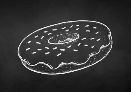 Vector chalk illustration set of Donutのイラスト素材