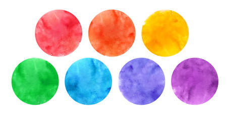 Illustration of colorful watercolor circlesの写真素材