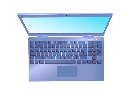 Top view vector illustration of laptop computerのイラスト素材