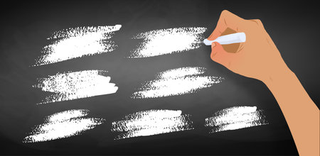 Hand drawing abstract banner with chalkのイラスト素材