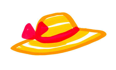 child drawing of sun hat vector illustrationのイラスト素材