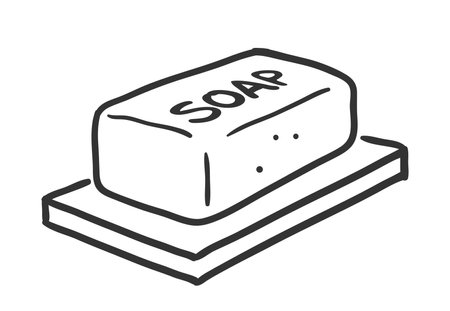 Vector line art illustration of soap barのイラスト素材