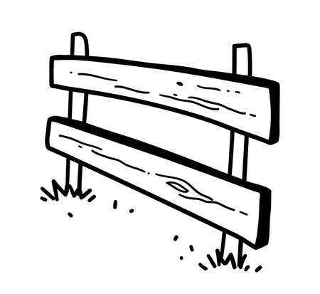 Vector illustration of a rustic wooden fenceのイラスト素材