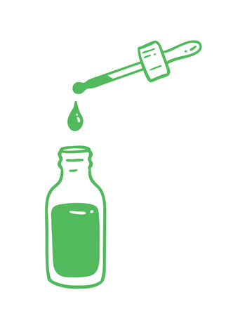 Minimal essential oil dropper illustrationのイラスト素材