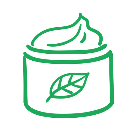Minimal herbal cream jar illustrationのイラスト素材