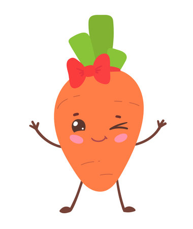 Cute carrot character with bowのイラスト素材