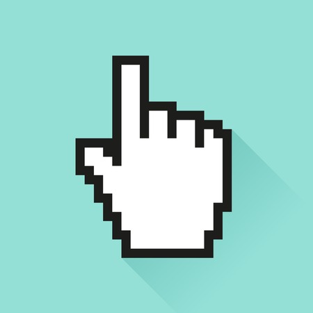 Set of social media icon. Pixel cursor handのイラスト素材