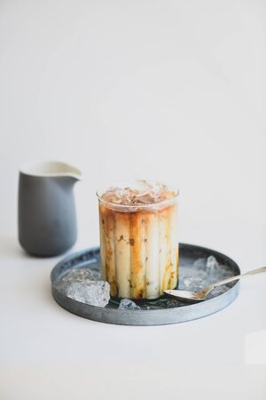 Summer cold refreshing drink coffee cocktail.の写真素材
