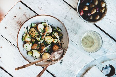 Healthy light summer lunch or dinner.の写真素材