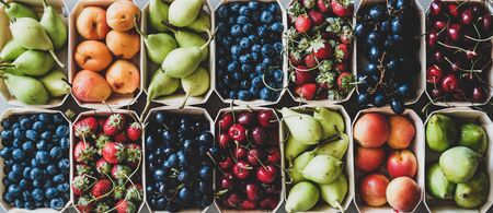 Summer fruit and berry variety.の写真素材