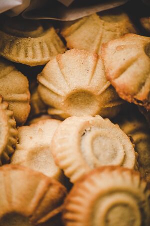 Close-up of Turkish Hatay semolina cookiesの写真素材