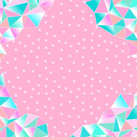 Cute background for a princess with crystals. Multicolored triangles girly pattern. Vectorのイラスト素材