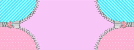 Cute surprise background with open zipper and crystals. Birthday congratulation or invitation fashion girls partyのイラスト素材