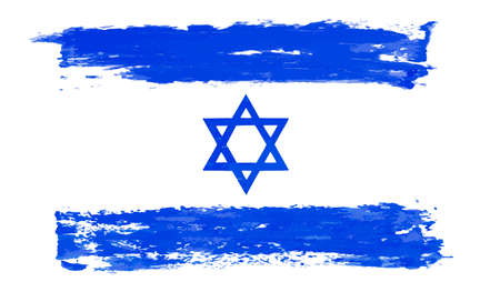 Israel flag, blue stroke vector illustrationのイラスト素材