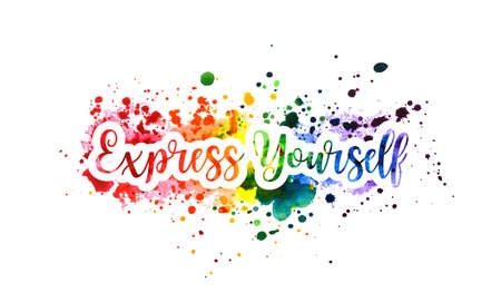 Express yourself concept, motivation poster, rainbow vector bannerのイラスト素材