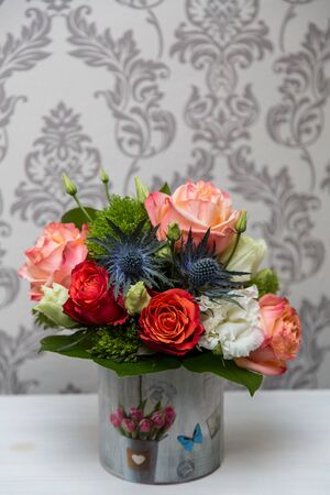 A wonderful flower arrangement with spring flowersの写真素材