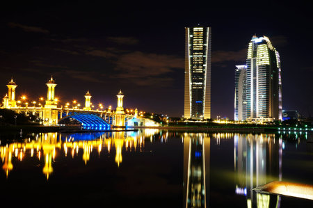 beauty of the night with shadow reflectionsの写真素材