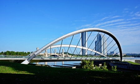 View of Putrajaya and bridges のeditorial素材