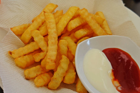 french fries with sauce