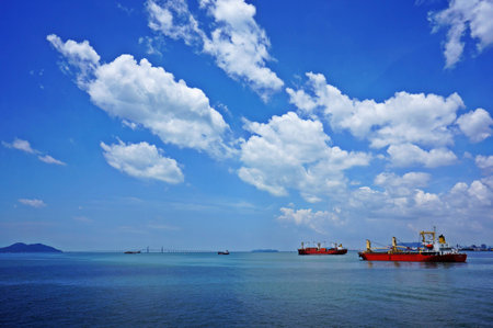 Sea Blue and ship