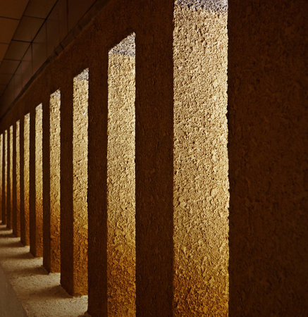 shadows in the shape of pillarsの写真素材