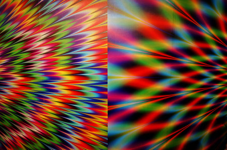 colorful sketches hurt the eyes patternの写真素材