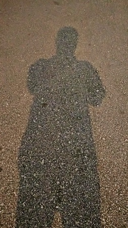 human shadow in the hot weatherの写真素材