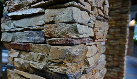 small shiny stones become unique and beautiful columnsの写真素材