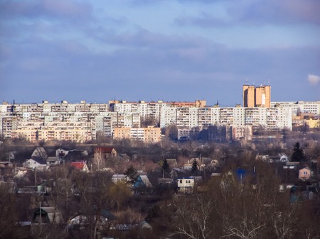 Village and cityの写真素材