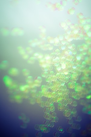 green sparkles on gray glass, selective focusの写真素材