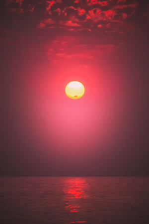 sunrise sun over the sea in the pink.の写真素材