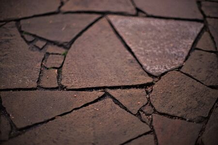 Wild stone floor closeup. Irregular shapes patternの写真素材