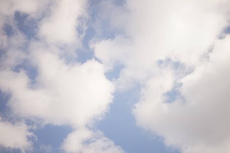 Blue sky with white clouds, natural heaven background.