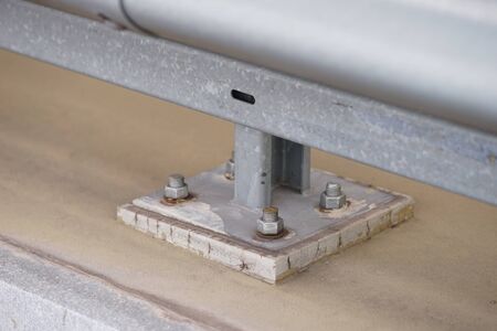 anchor connection on steel structure close-up