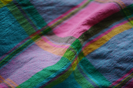 crumpled linen background geometric pattern with rectangles and lines.の写真素材