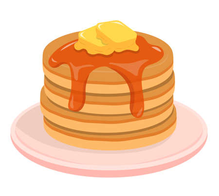 Delicious pancakes isolated on white backgroundのイラスト素材